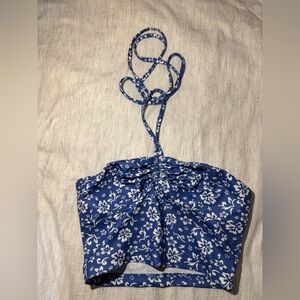 Blue Floral Halter Top